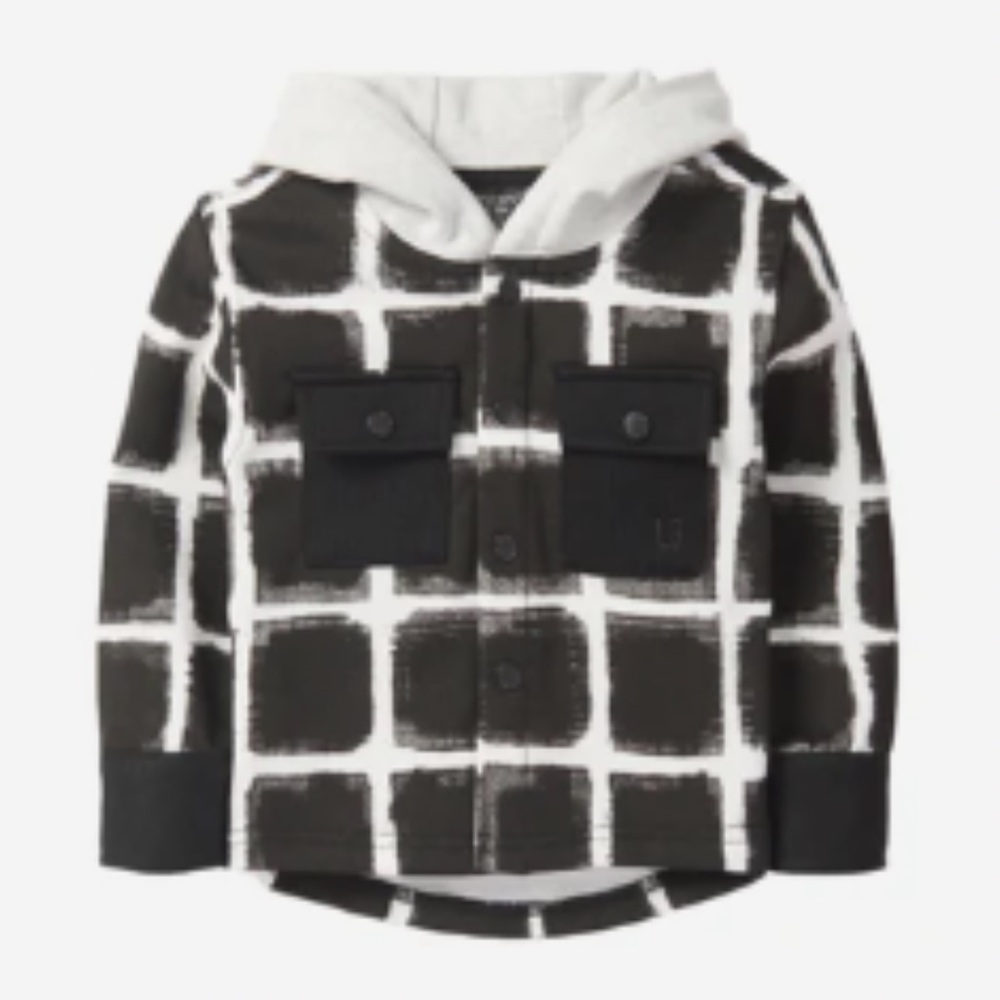 Little Bipsy Checkered Hooded Shacket 12-18 Months New NWT